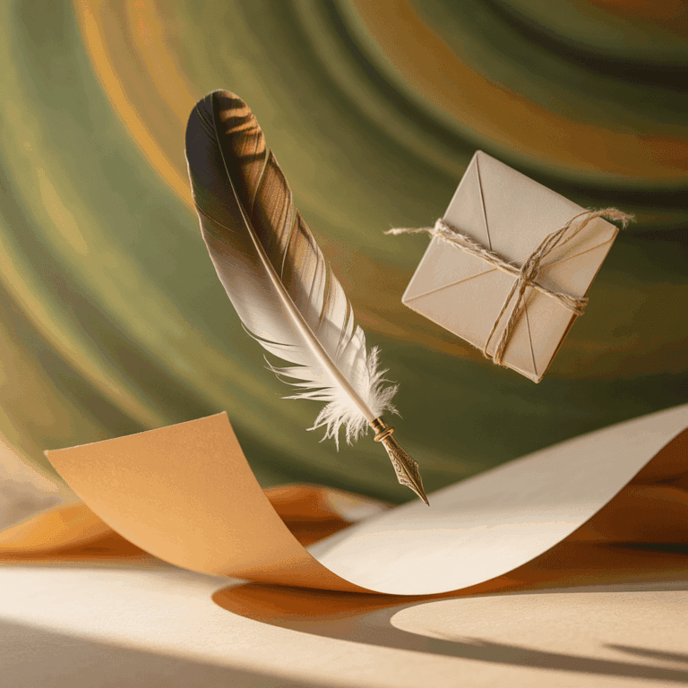 air element symbolism with floating symbols of communication and connection