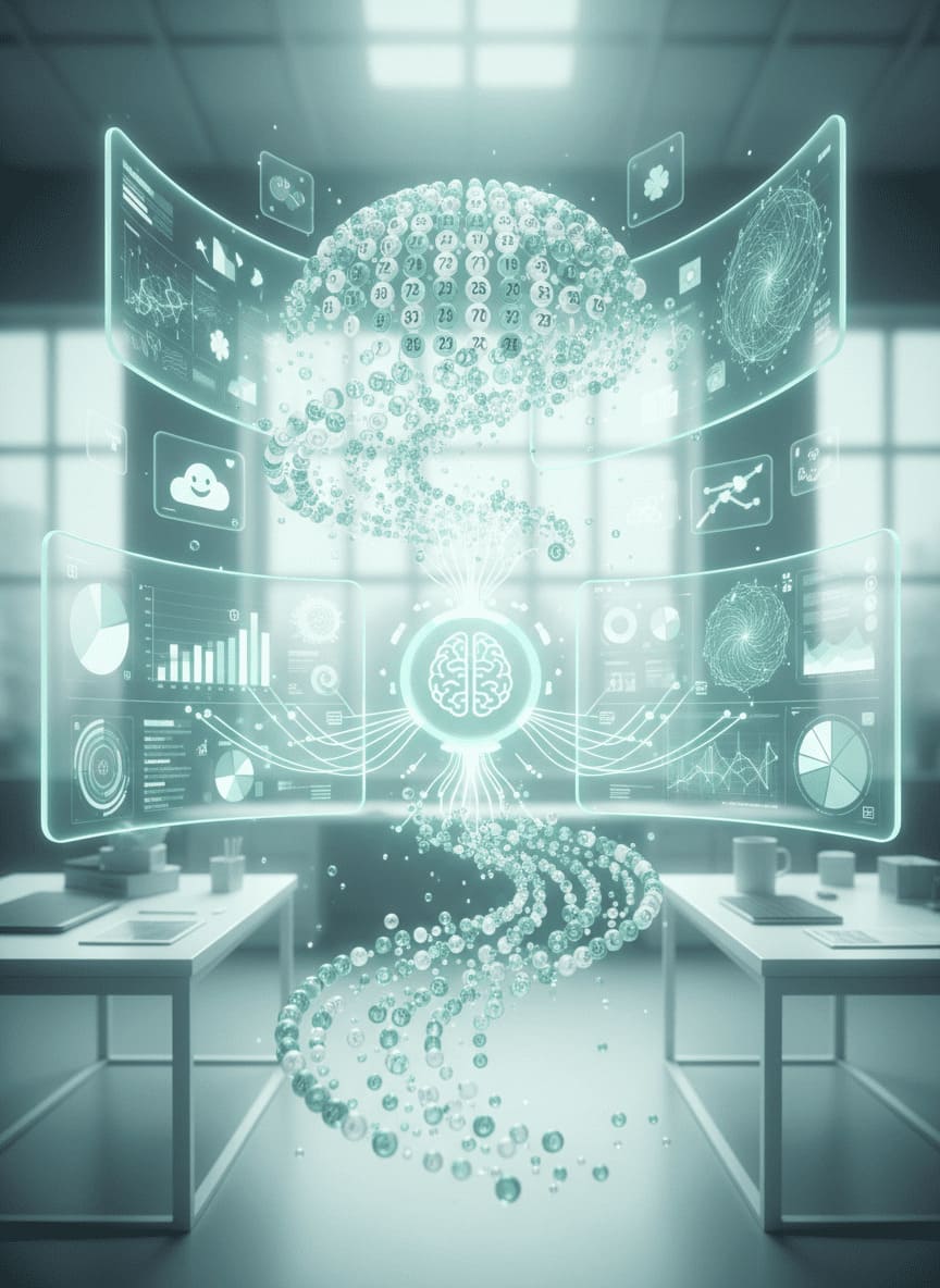 artificial intelligence analyzing lottery numbers data visualization