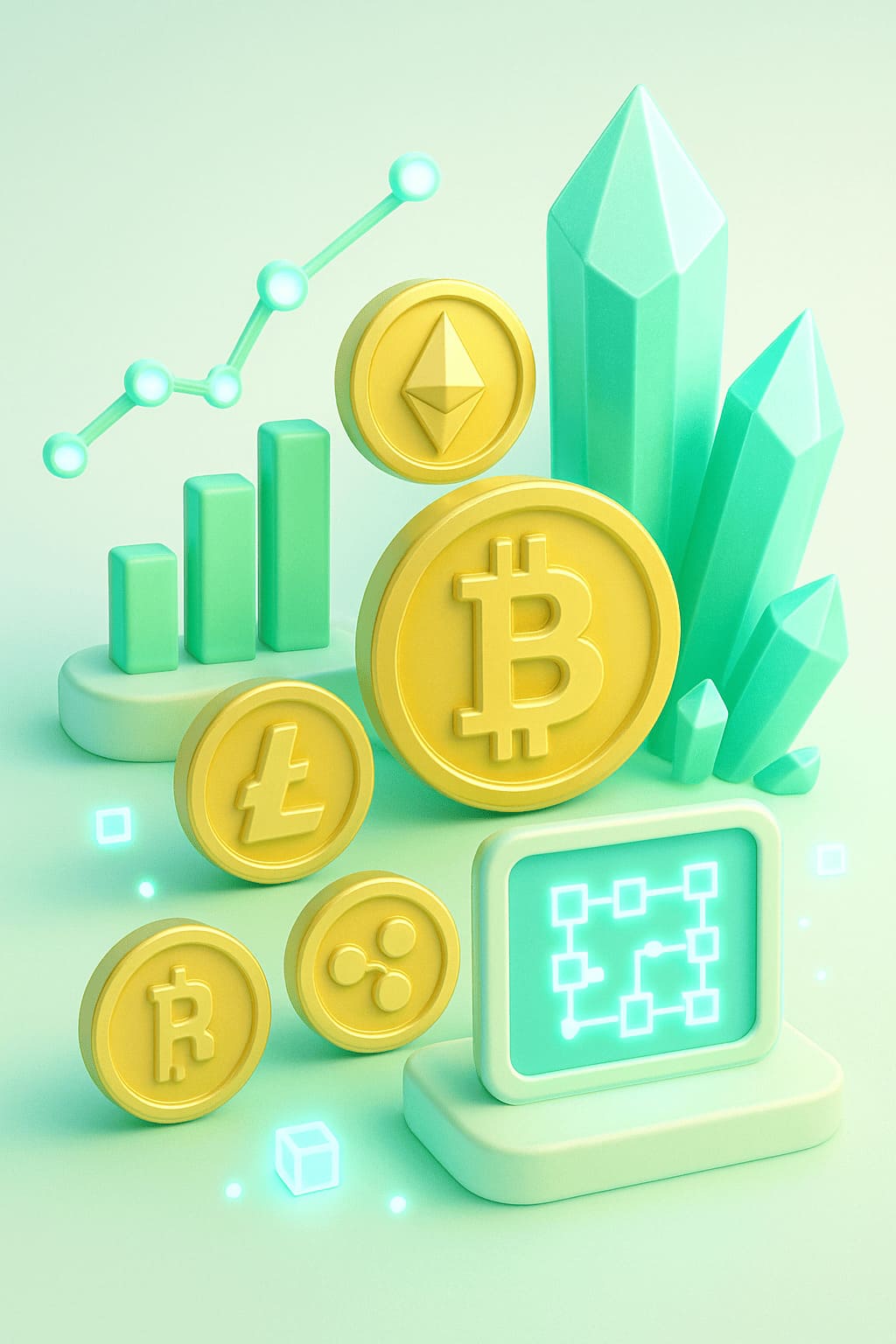 cryptocurrency digital technology blockchain abstract visualization