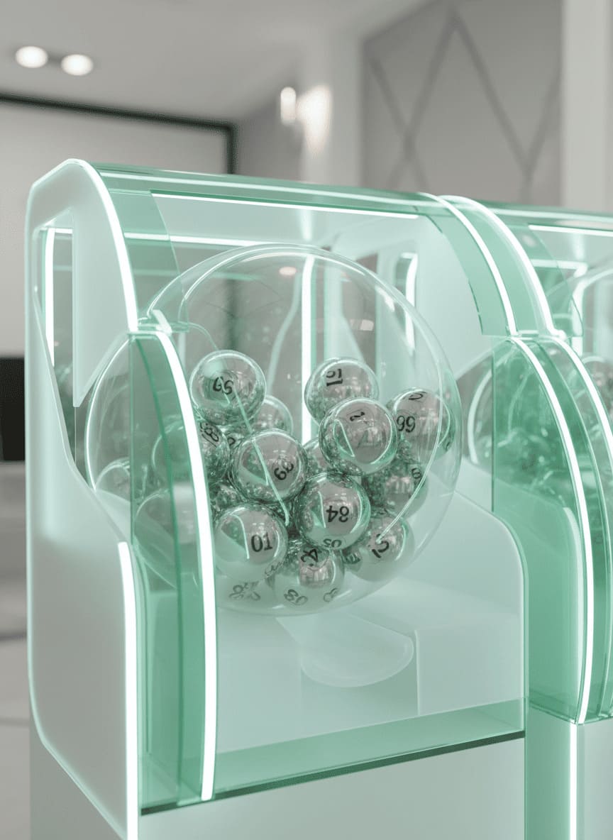 lottery ball drawing machine mechanical close-up