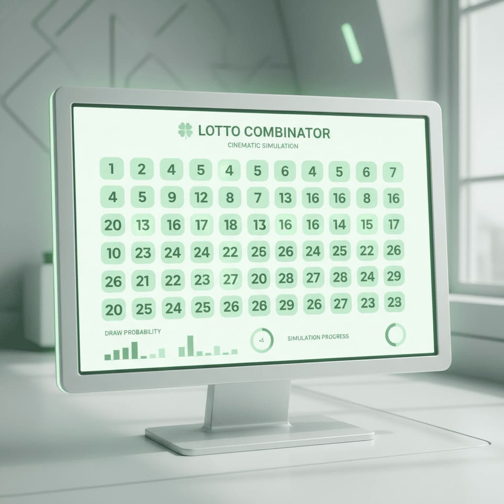 lottery number combinations simulation visualization screen