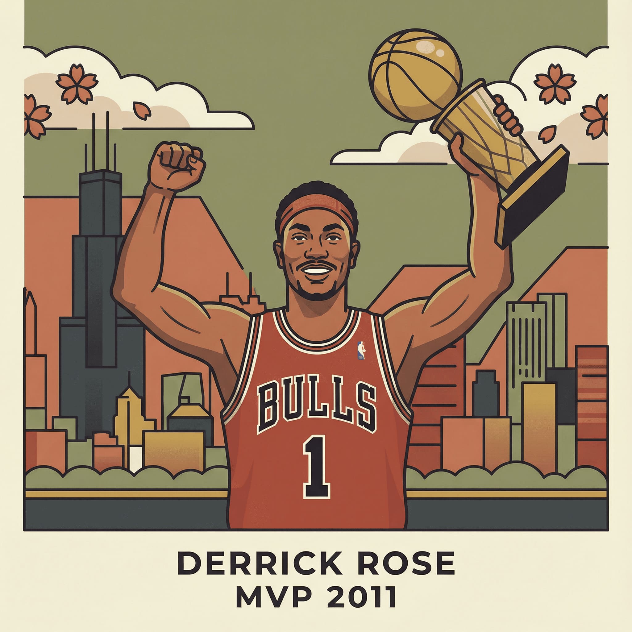 Derrick Rose Chicago Bulls MVP celebration
