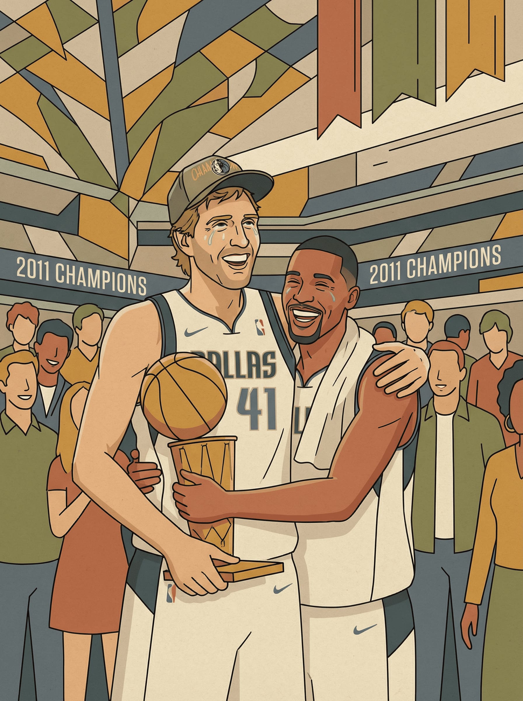 Dirk Nowitzki Dallas Mavericks championship celebration