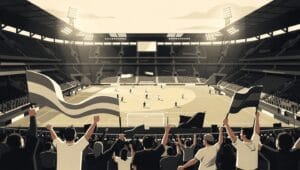 bundesliga stadium atmosphere fans cheering colorful