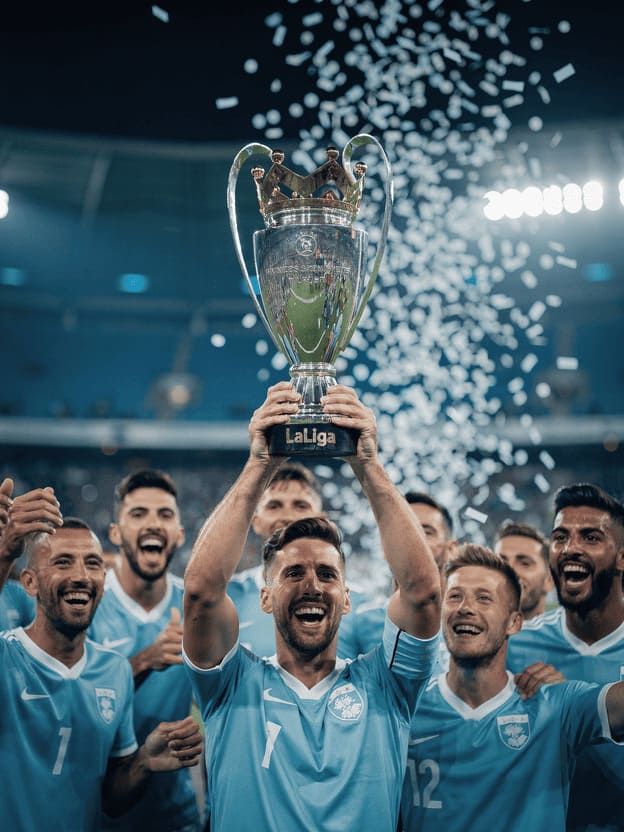 la liga football trophy celebration