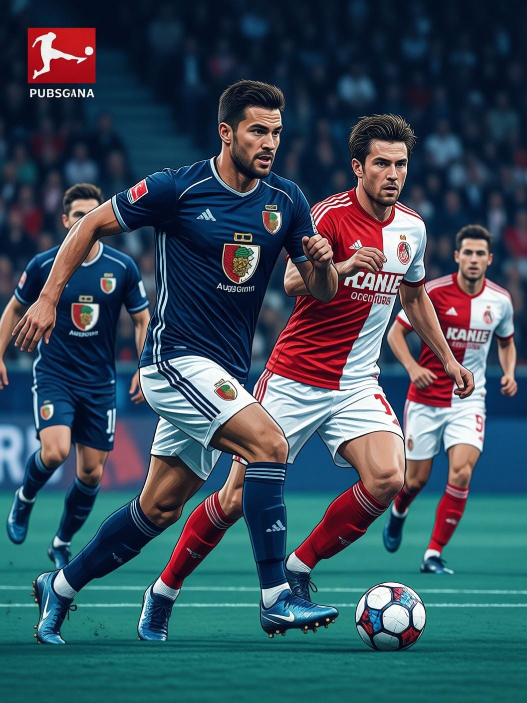 FC Koln football players celebrating in red and white jerseys