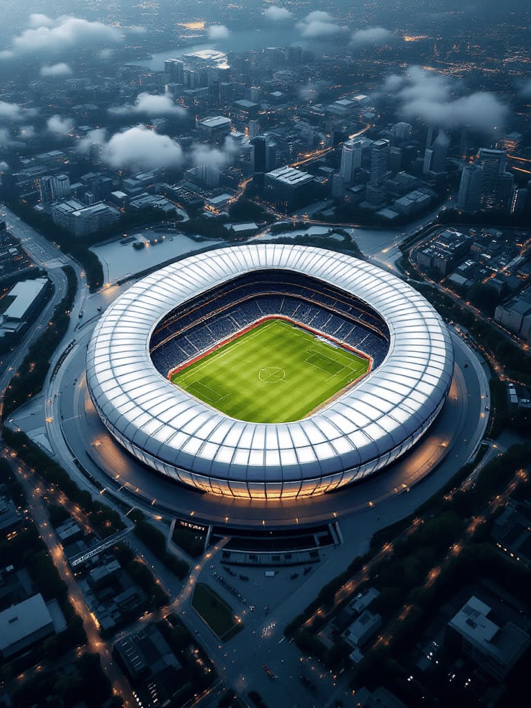 Bayer Leverkusen BayArena stadium aerial view football pitch