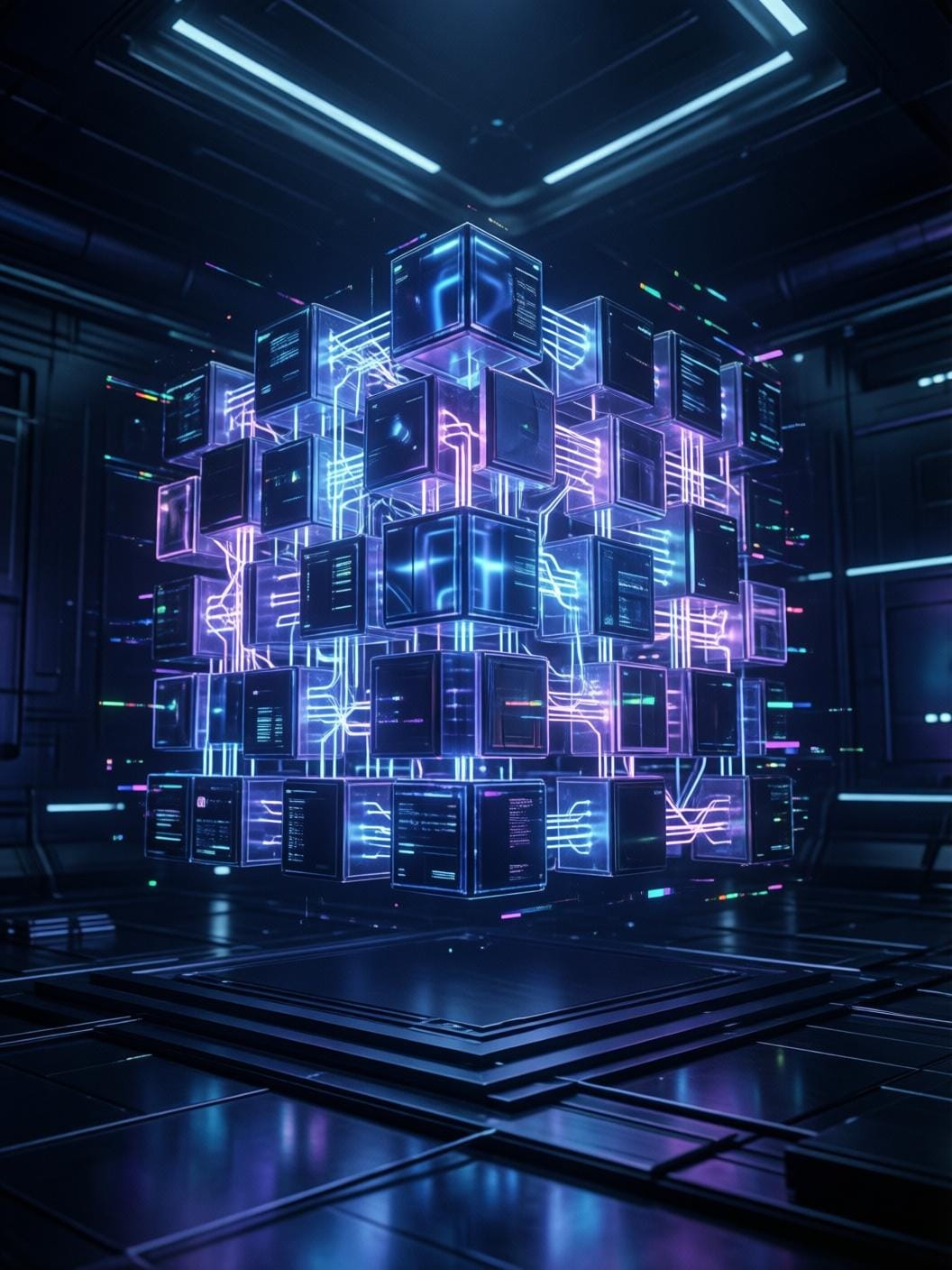 stylized blockchain visualization