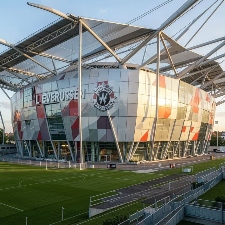 Leverkusen BayArena football stadium exterior modern architecture