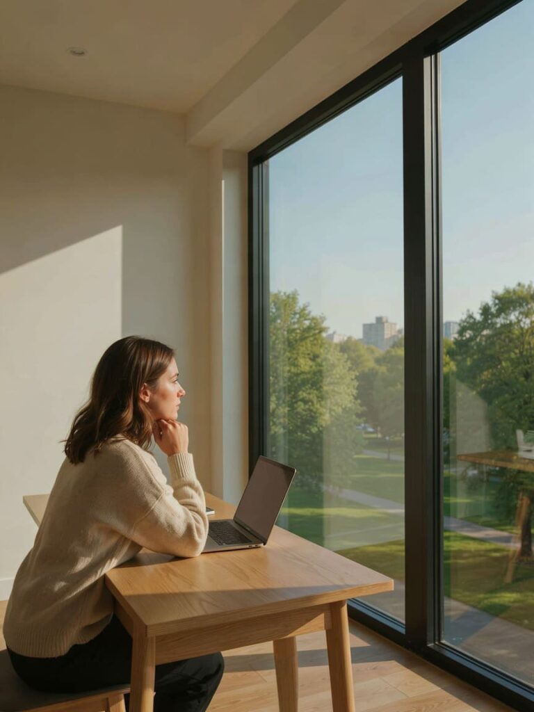 person sitting at desk